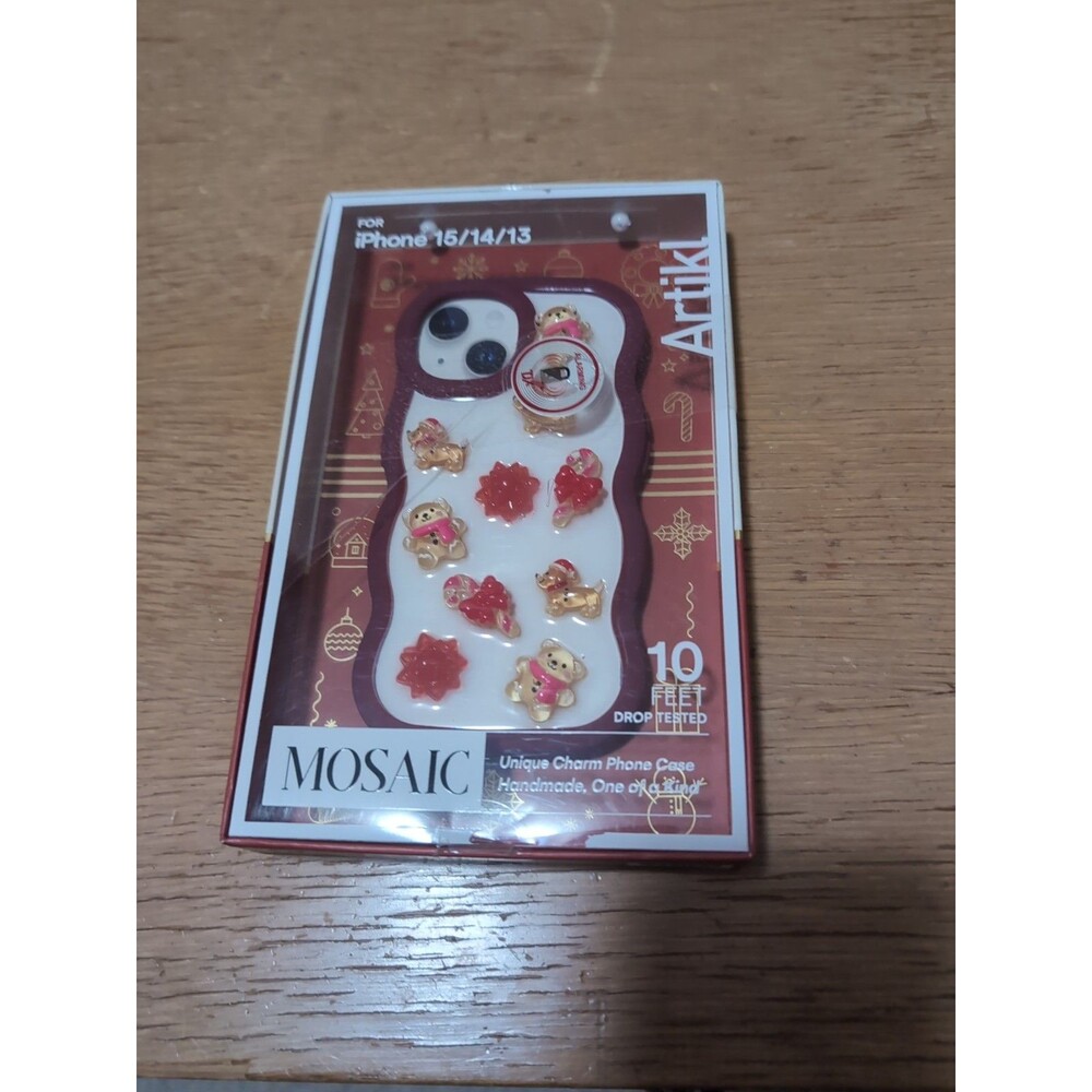 ARTIKL MOSAIC iPhone Case Fits iPhone 15/14/13 Resin Charms CHRISTMAS DACHSHUND